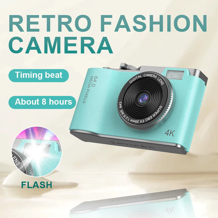 Digital Camera 4K 64MP Photography Camera Video Camcorder Rechargeable Cameras 2.4 inch Screen Camcorder for Kid Adult Beginners