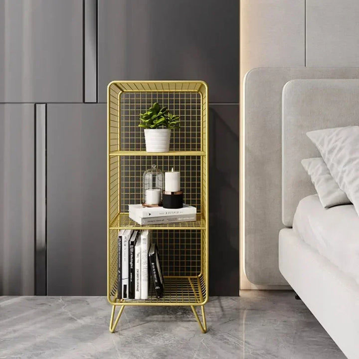 European Light Luxury Gold Bedside Table – A Statement of Elegance & Functionality