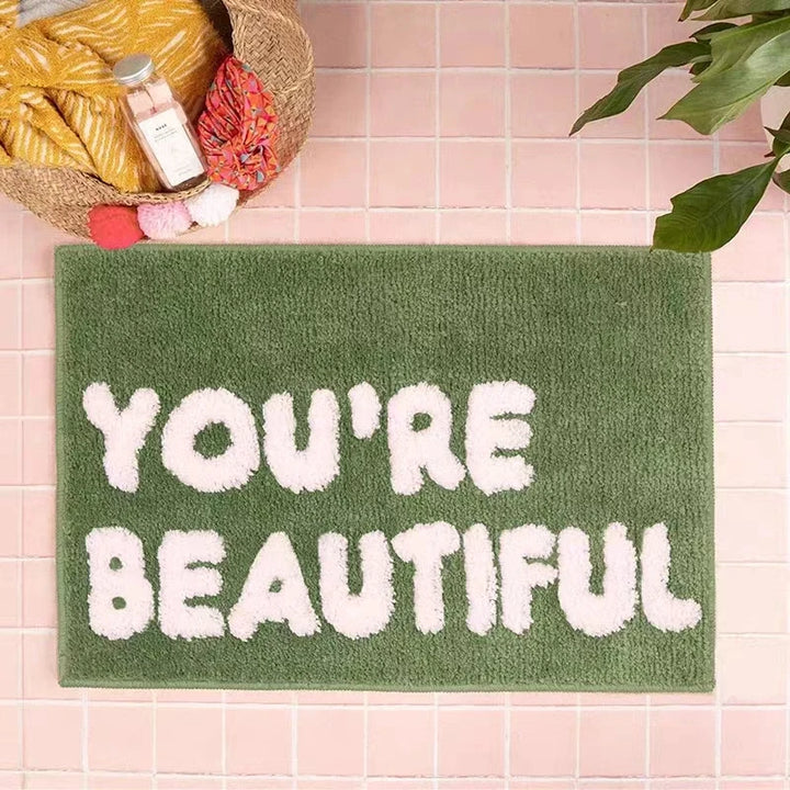 YOU'RE BEAUTIFUL Plush Floor Rug