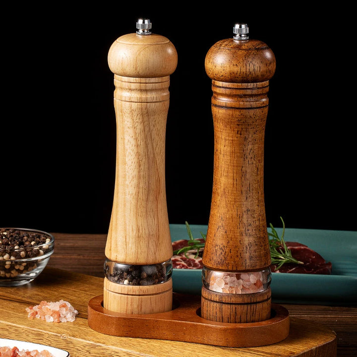 Skandishop 8-Inch Manual Wooden Pepper Grinder