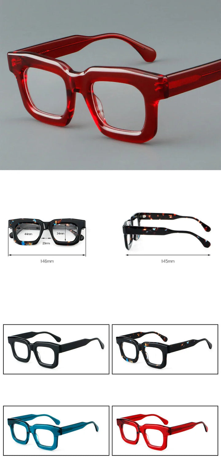 BoldVision Square Readers – High-Quality Acetate Collection