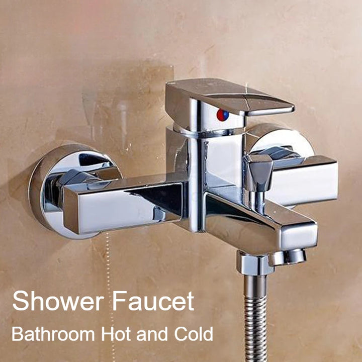 Wall Mounted Shower Faucet Bathroom Bathtub Faucet Household Shower Set Hot and Cold Mixing Valve Toilet Shower Accessories