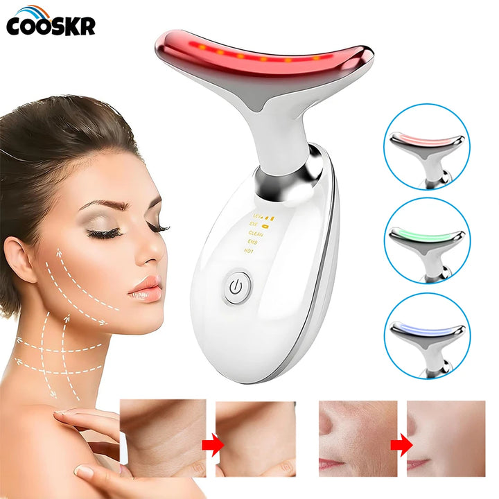 Facial Massagers EMS Microcurrent Neck Lifting Tightening Skin Rejuvenation Double Chin Remover Red Light Therapy Face Massager