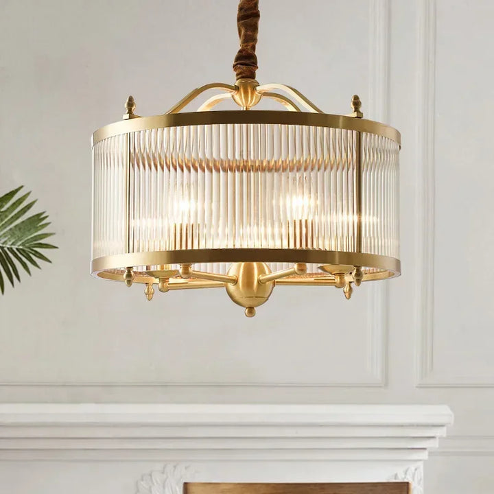 Modern Luxury Glass Chandelier Golden Copper