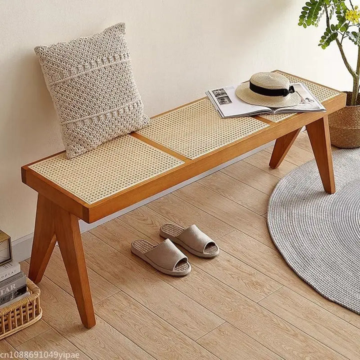 ZenWood Rattan Bench