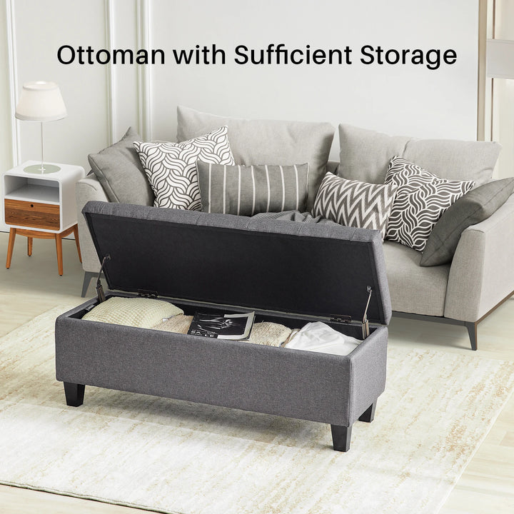 Redlife 42" Tufted Storage Ottoman Bench