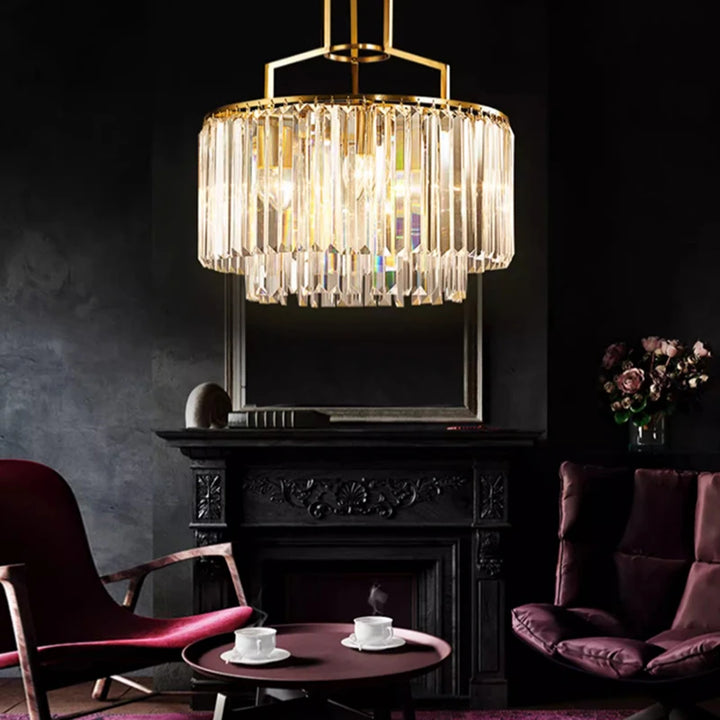 Modern Luxury Crystal Chandeliers Golden Copper