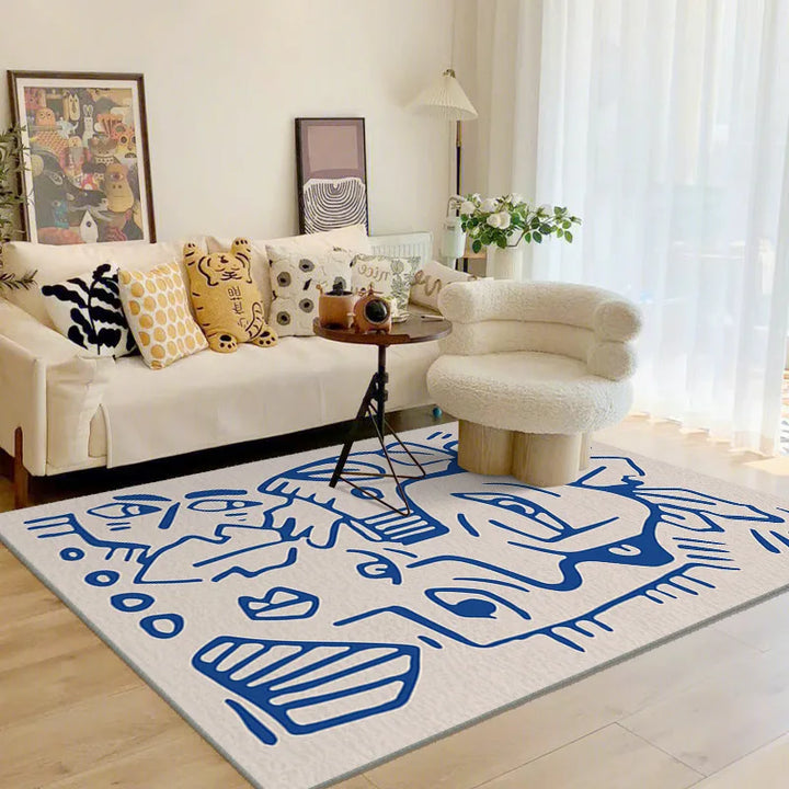 Geometric Irregular Lines Large Area Living Room Carpet