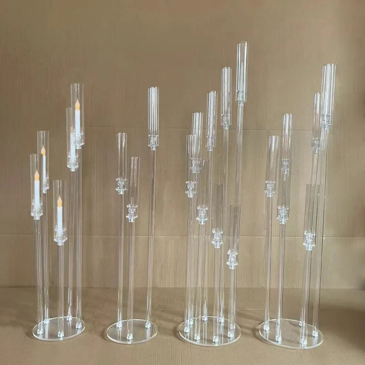 SkandiShop Decoration Centerpiece Candelabra Clear Candle Holder Acrylic