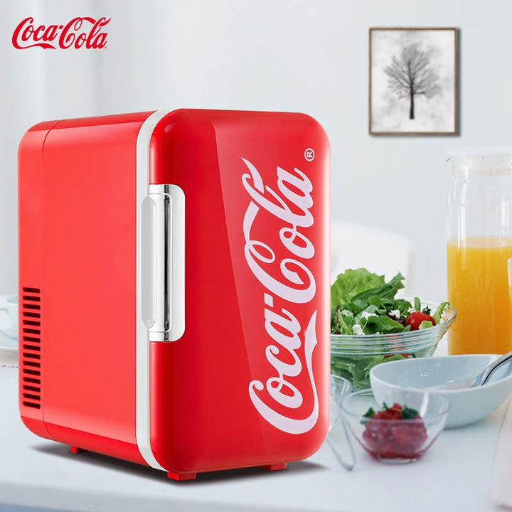 6L Mini Refrigerator Coca-Cola Multifunction Cosmetic Dormitory Warmer Cooler Fridge for Home Car Small Portable Fridge 12V/220V