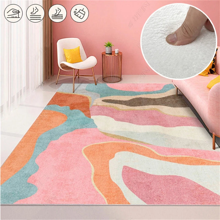 Modern Simple Pink Living Room Decoration Carpet