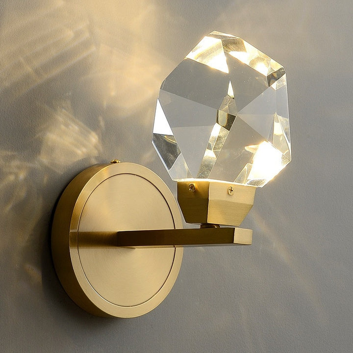 SkandiShop Nordic Modern Copper Wall Lamp Crystal