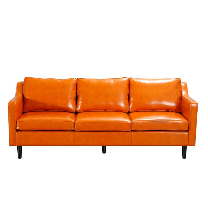 Leather sofa orange