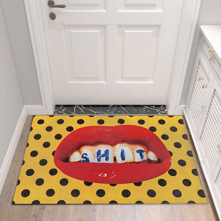 Lips bathroom mat shit funny